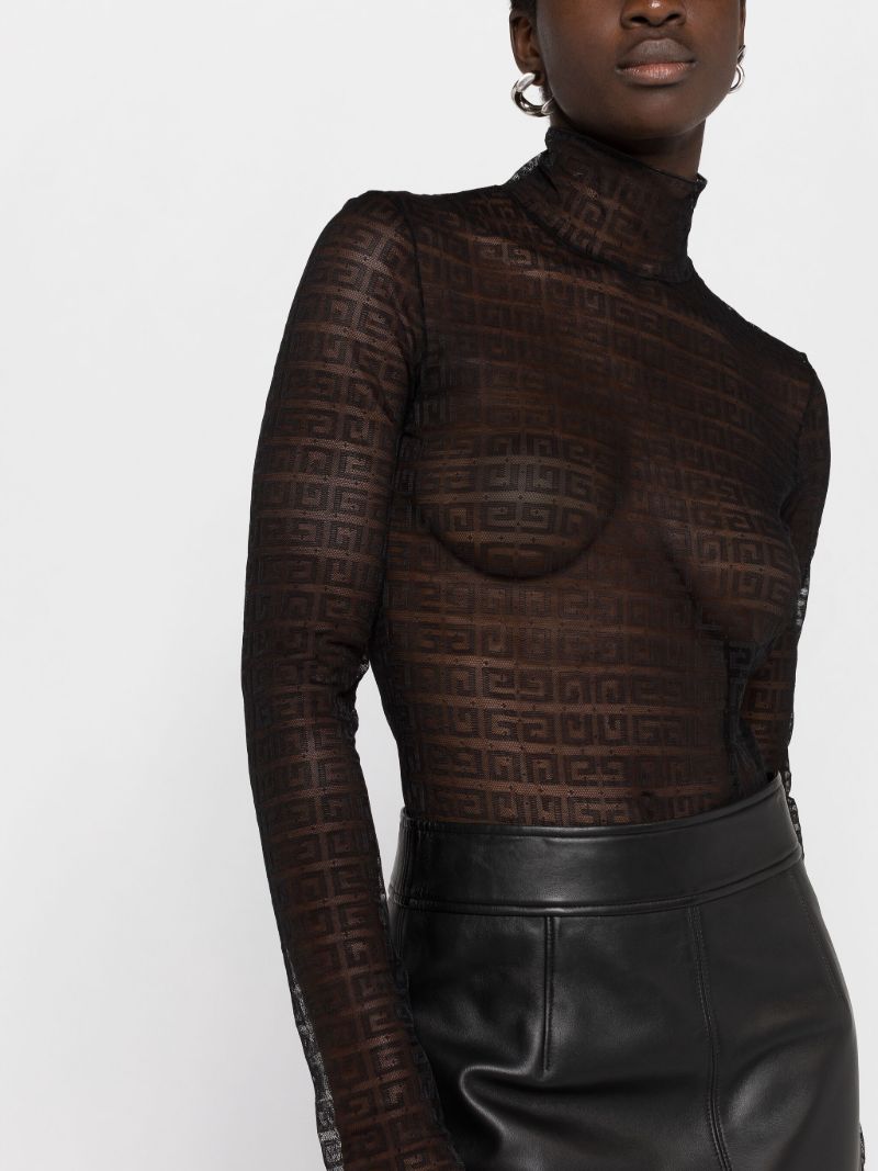 Black 4g Sheer Bodysuit