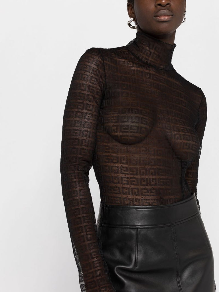 Black 4g Sheer Bodysuit