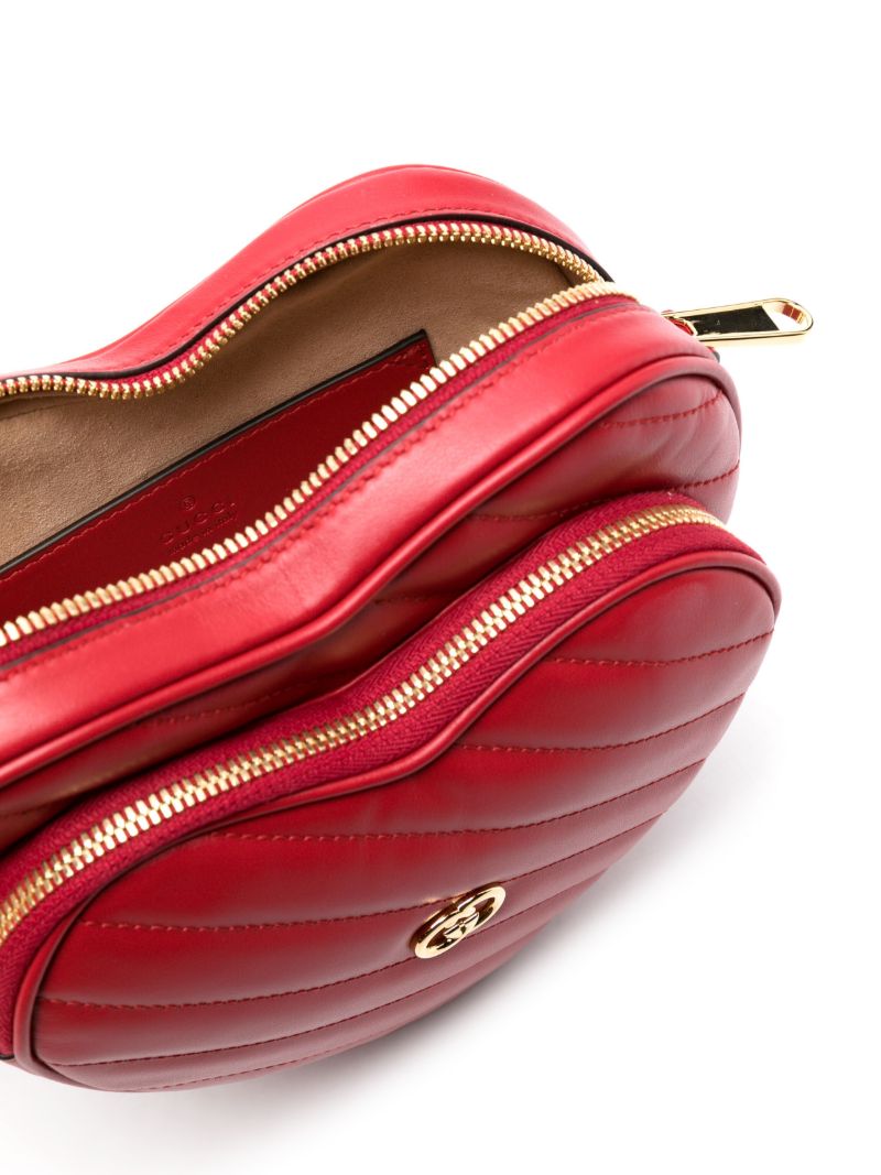 Red Interlocking G Mini Heart Shoulder Bag