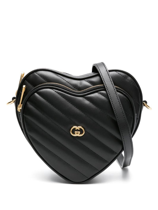 Black Logo Plaque Shoulder Bag