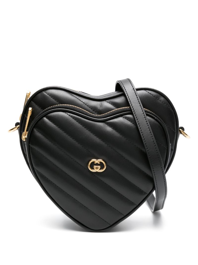 Black Logo Plaque Shoulder Bag