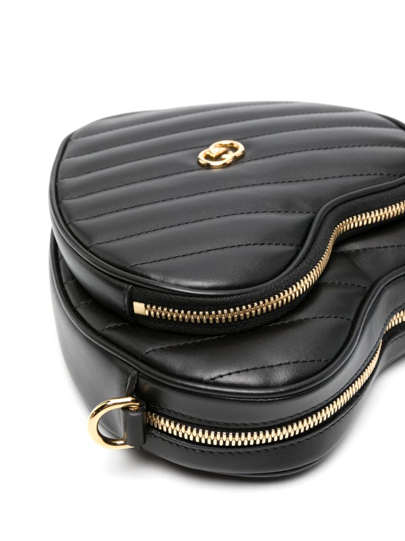 Black Logo Plaque Shoulder Bag