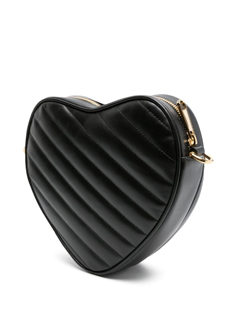 Black Logo Plaque Shoulder Bag