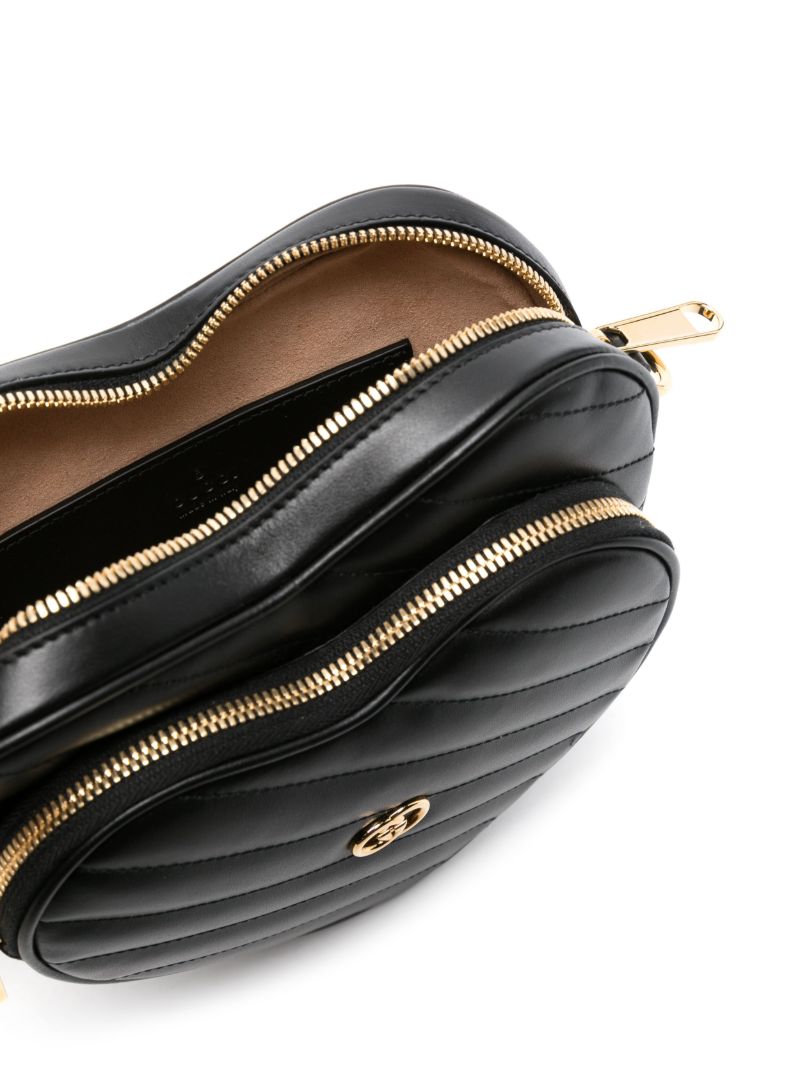 Black Logo Plaque Shoulder Bag