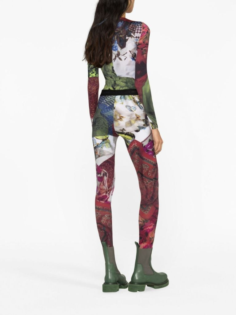 Red Scarves-print Leggings