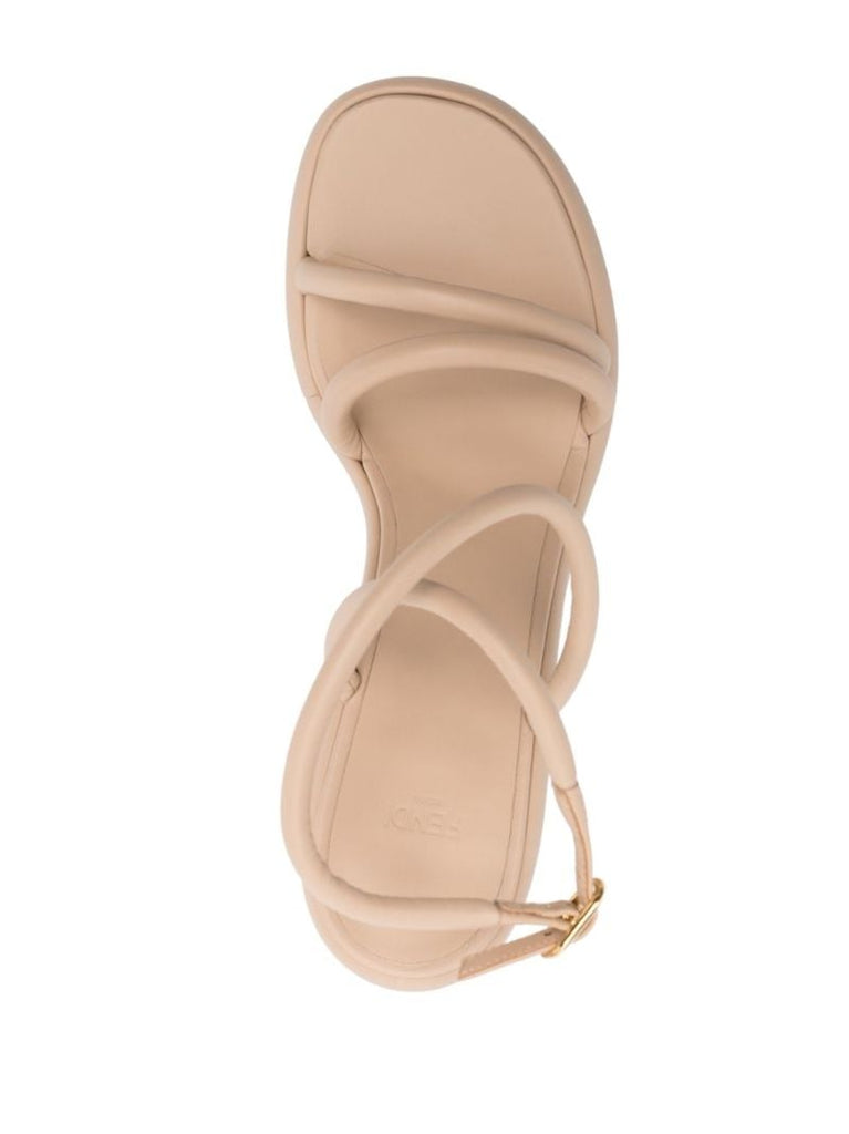 Neutral Baguette Padded Leather Sandals