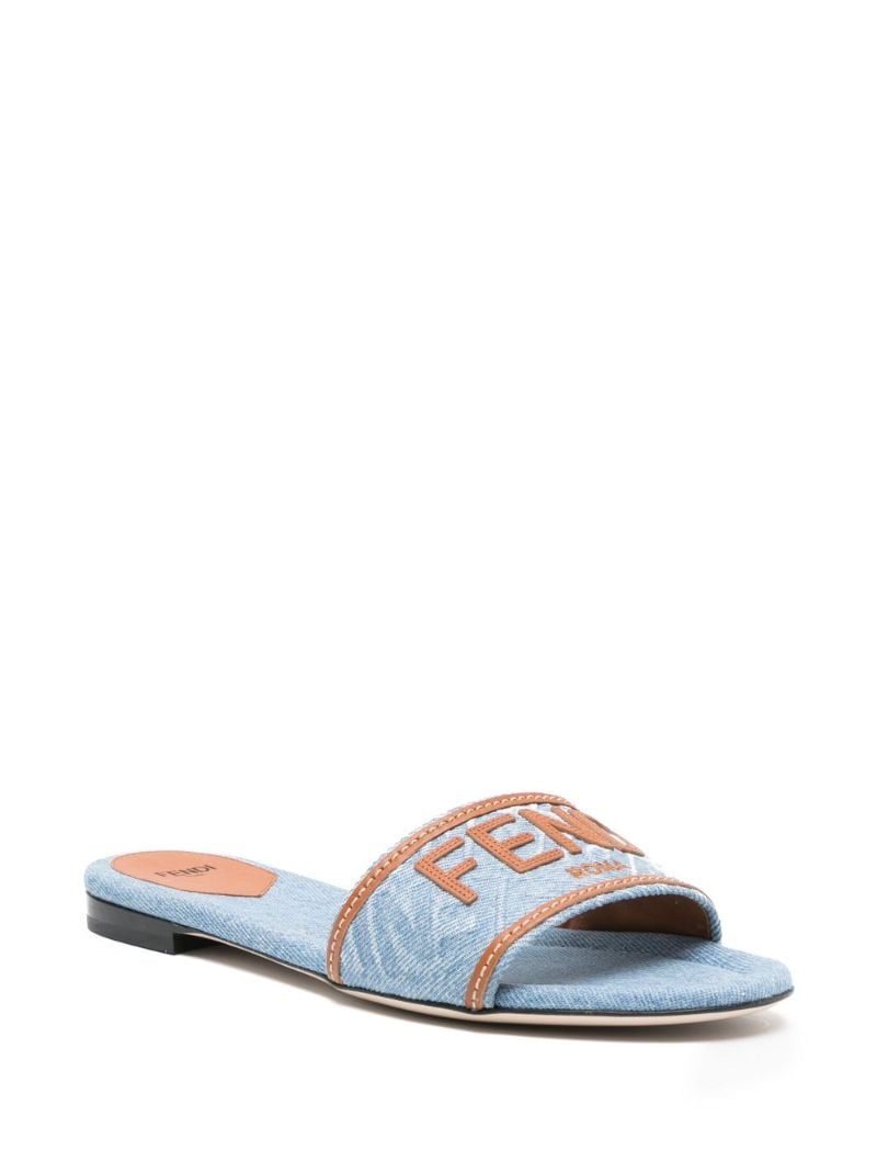 Blue Signature Denim Slides