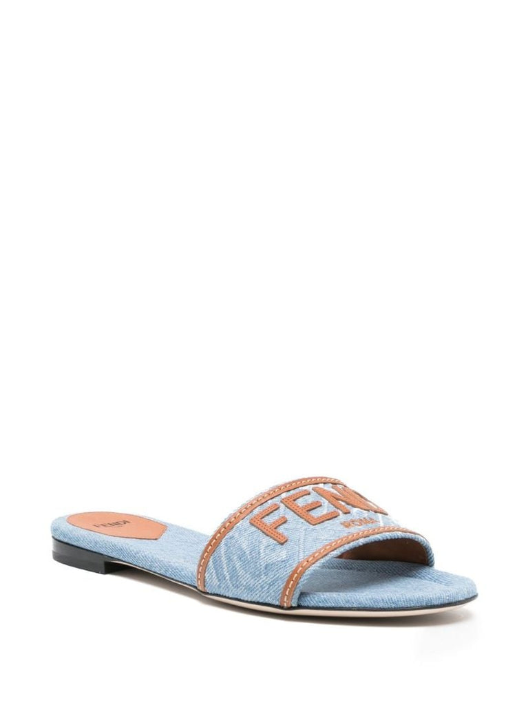 Blue Signature Denim Slides