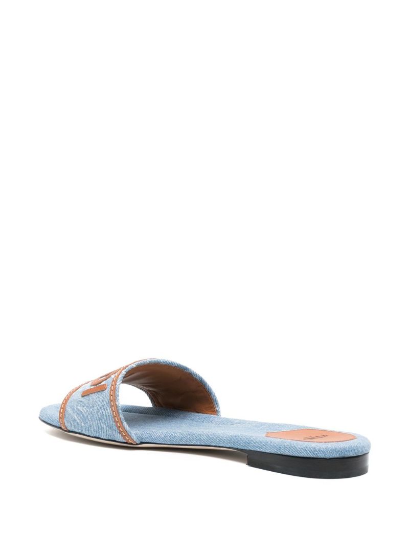 Blue Signature Denim Slides