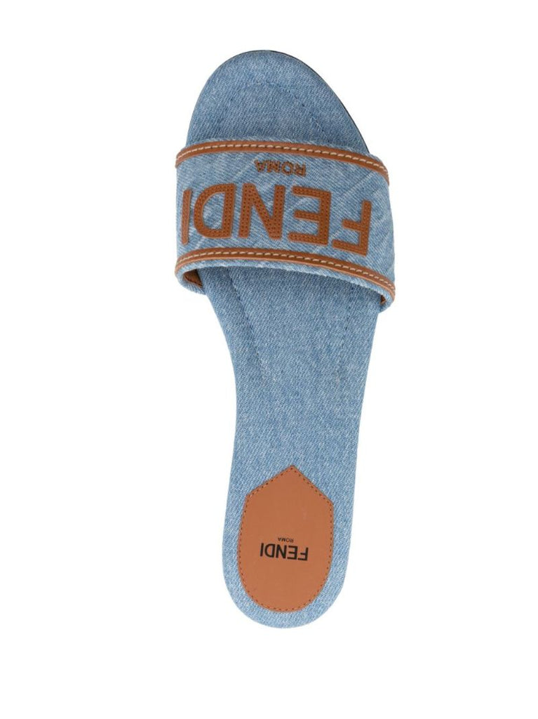 Blue Signature Denim Slides