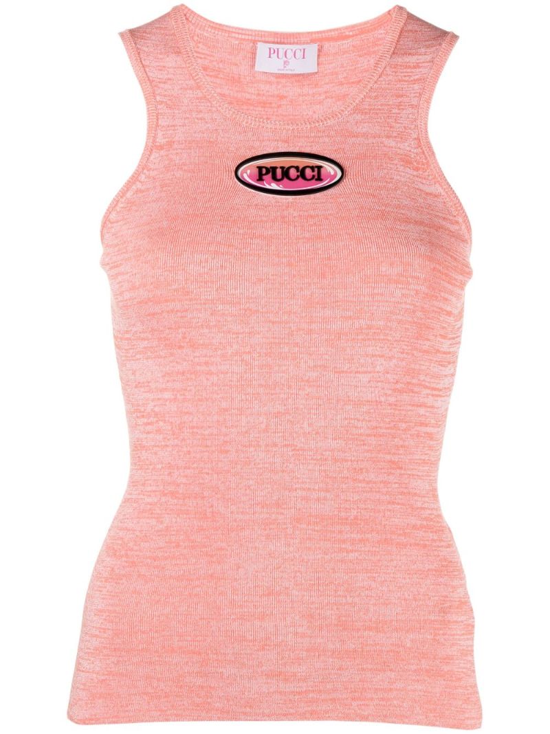 Orange Logo-appliquÃ_x0083_Â© Cotton Tank Top