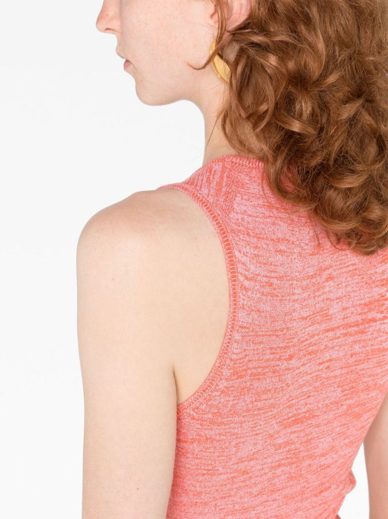 Orange Logo-appliquÃ_x0083_Â© Cotton Tank Top