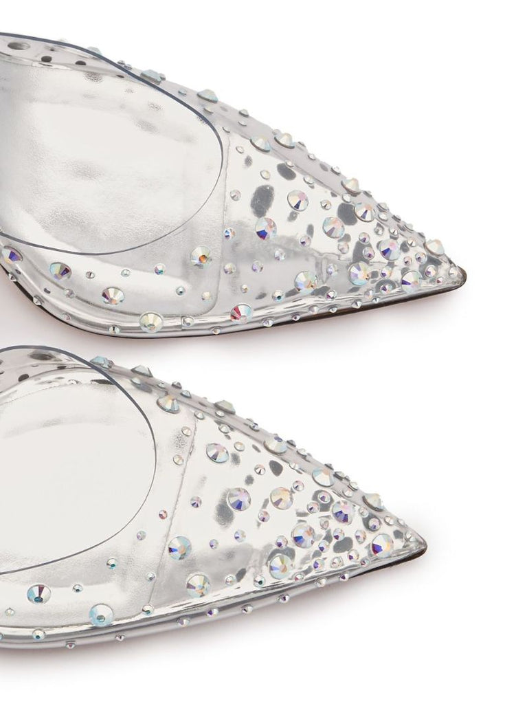 Silver Upnova 85 Crystal Slingback Pumps