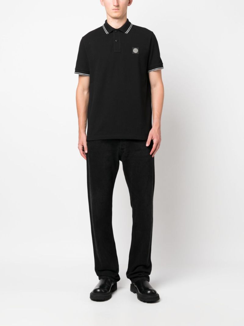 Black Organic-cotton Polo Shirt