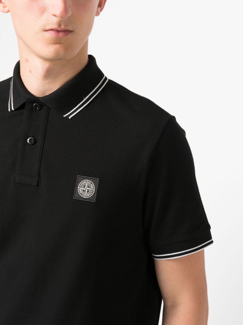 Black Organic-cotton Polo Shirt