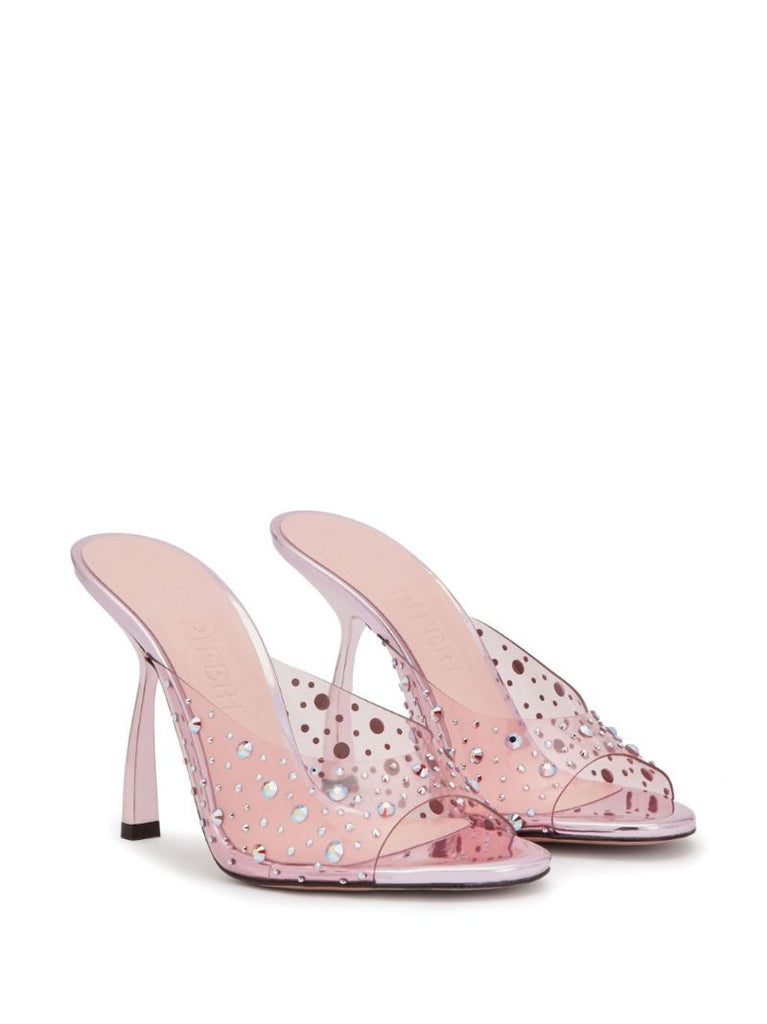 Pink Tiana 100 Crystal-embellished Mules
