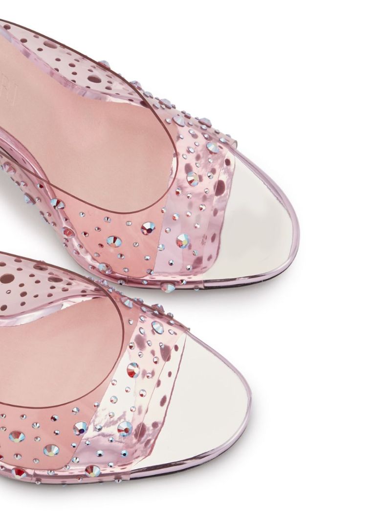 Pink Tiana 100 Crystal-embellished Mules