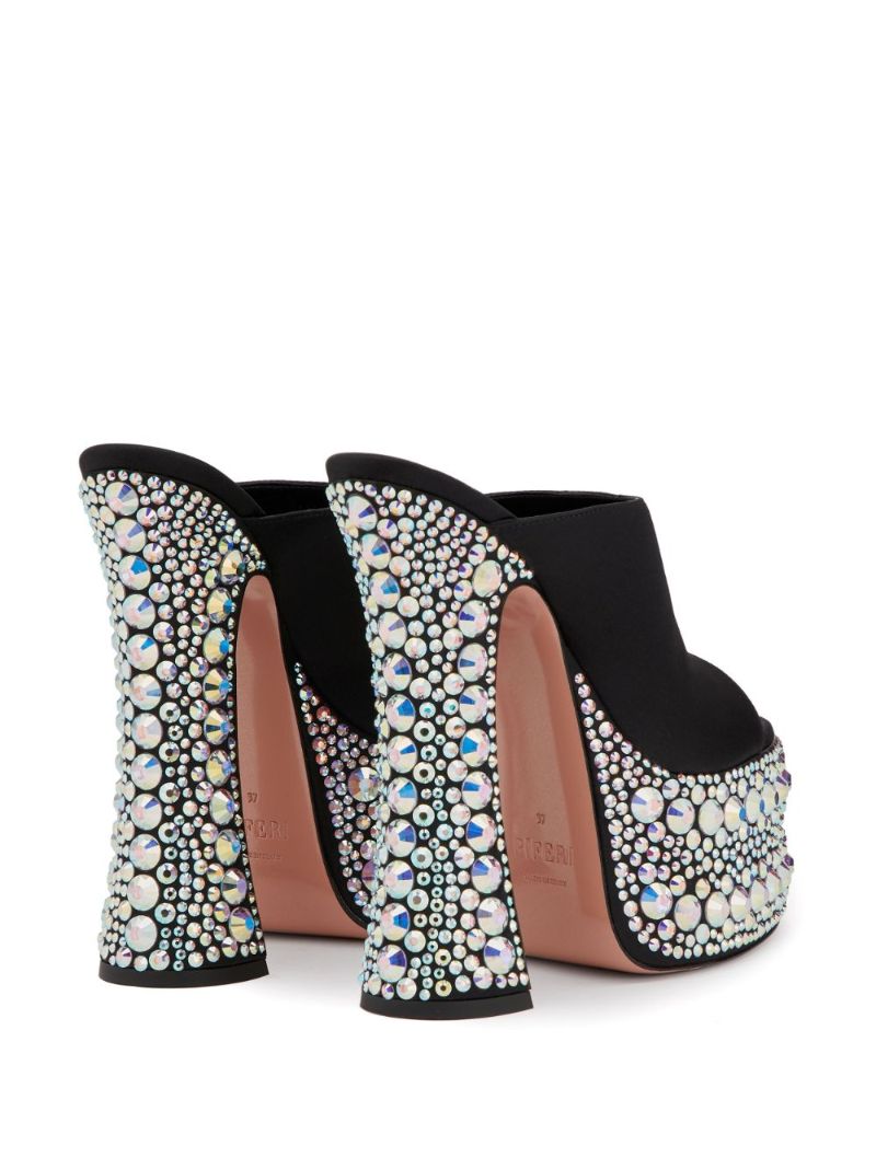 Black Theodora 165 Crystal-embellished Mules