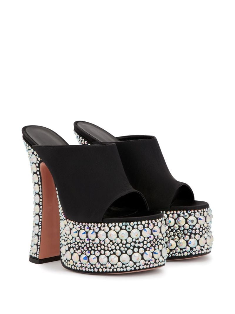 Black Theodora 165 Crystal-embellished Mules