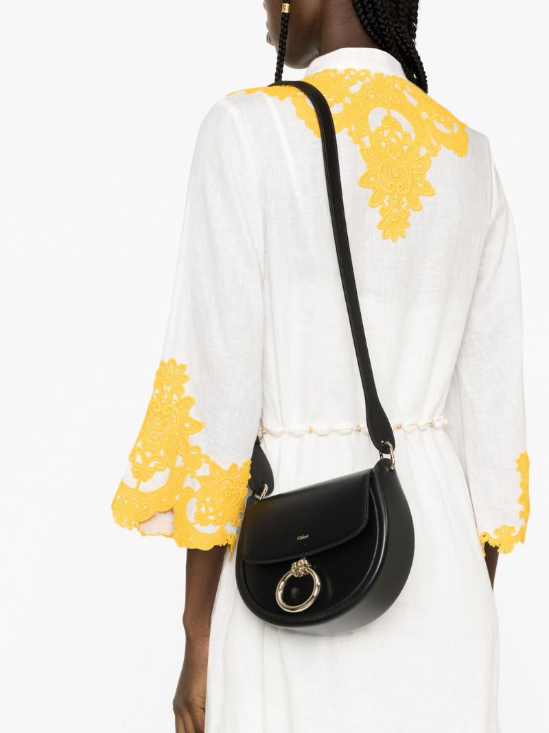 Black Arlene Leather Crossbody Bag