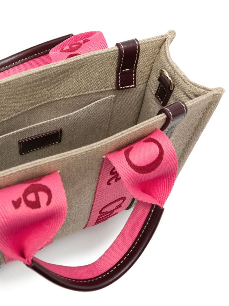 Neutral Woody Small Linen Tote Bag