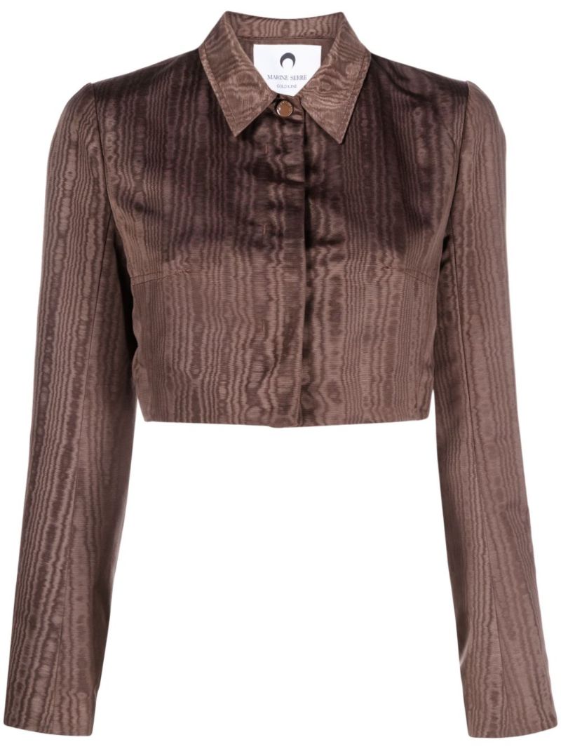 Brown Regenerated MoirÃ_x0083_Â© Tailored Jacket