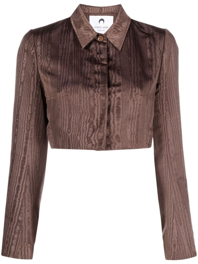 Brown Regenerated MoirÃ_x0083_Â© Tailored Jacket