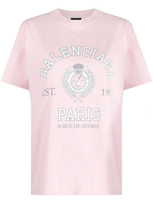 Pink Logo-print Cotton T-shirt