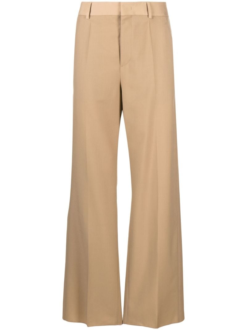Brown Wool Wide-leg Trousers