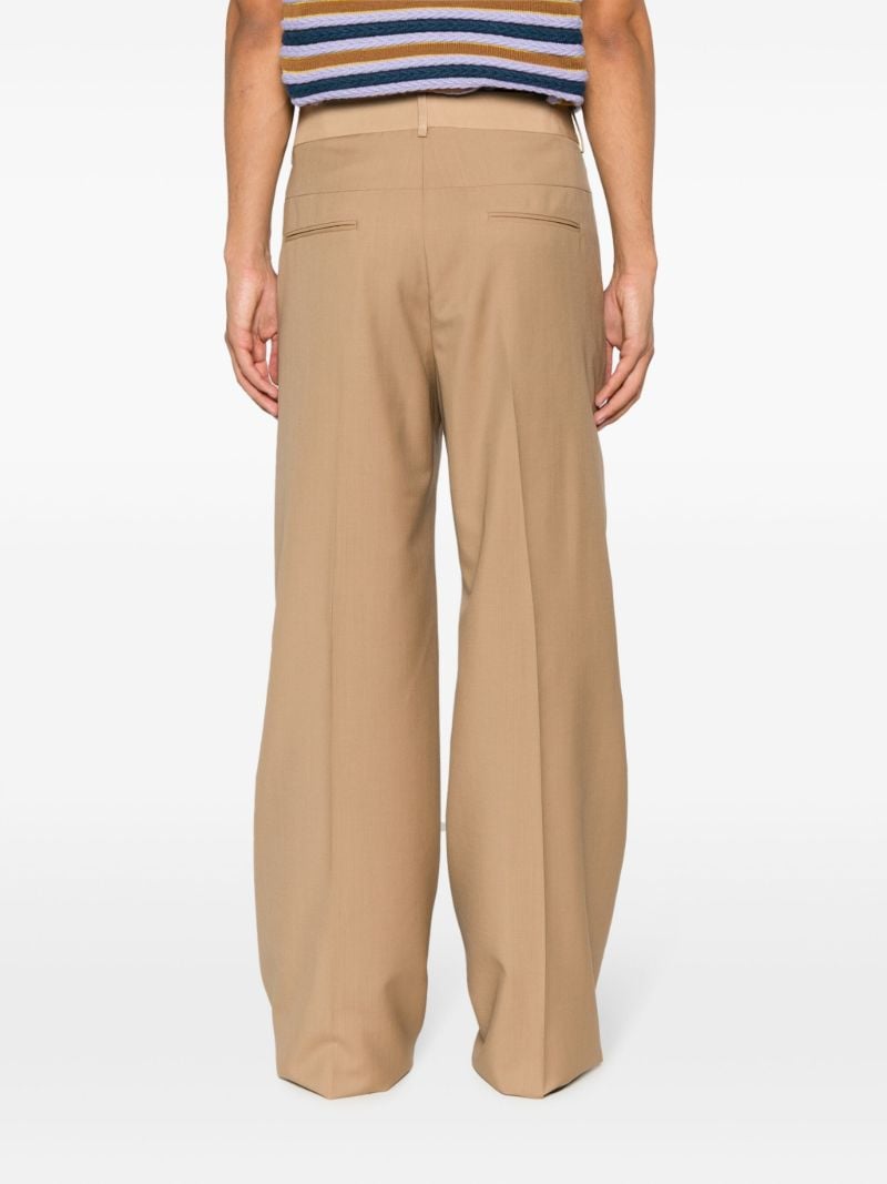 Brown Wool Wide-leg Trousers