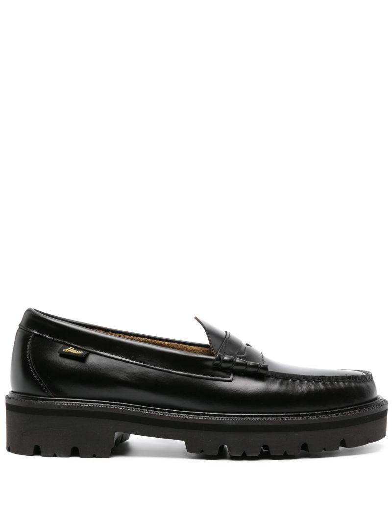 Black Weejuns Super Lug Larson Leather Loafers