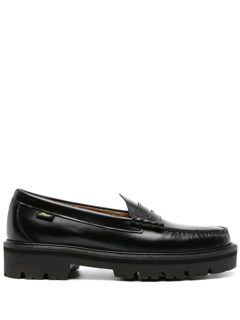 Black Weejuns Super Lug Larson Leather Loafers