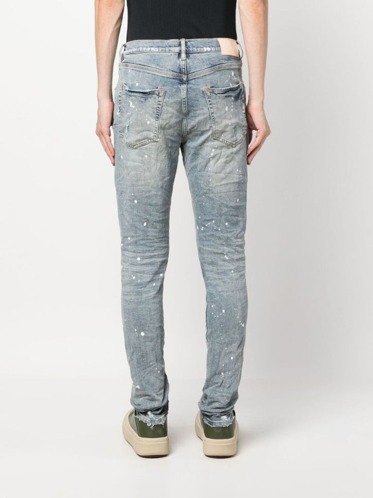 Blue Splashed Ripped Jeans