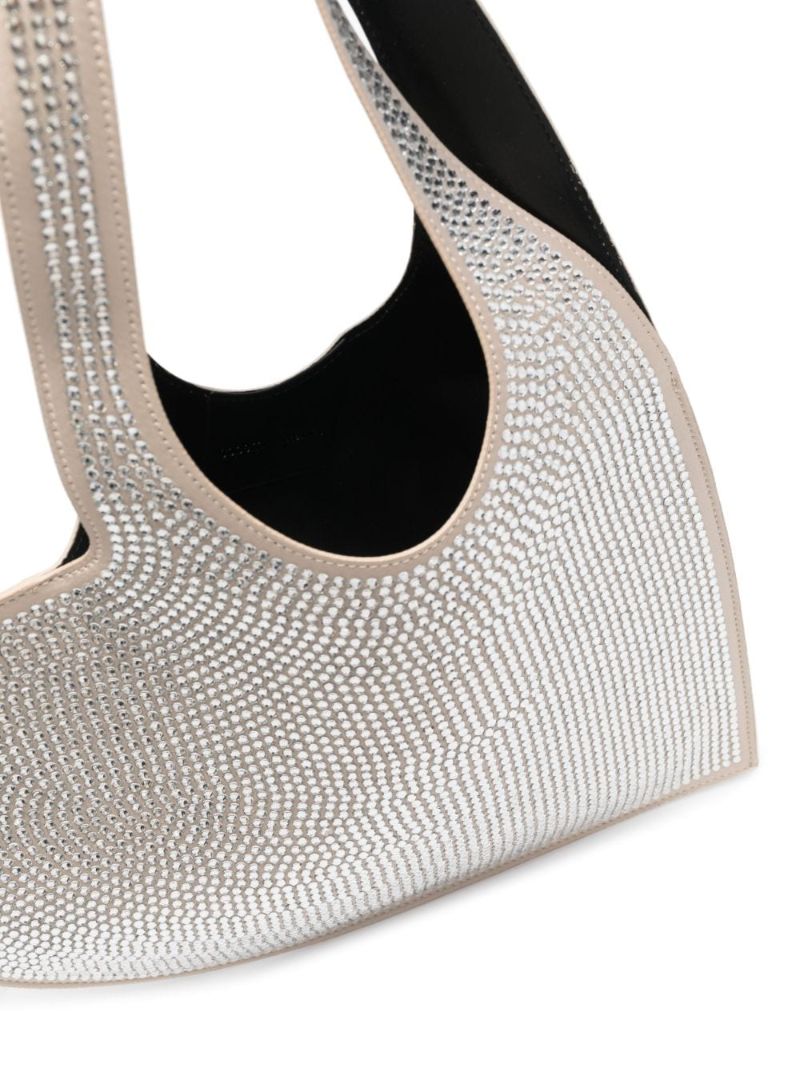 Silver-tone Heart Crystal Tote Bag