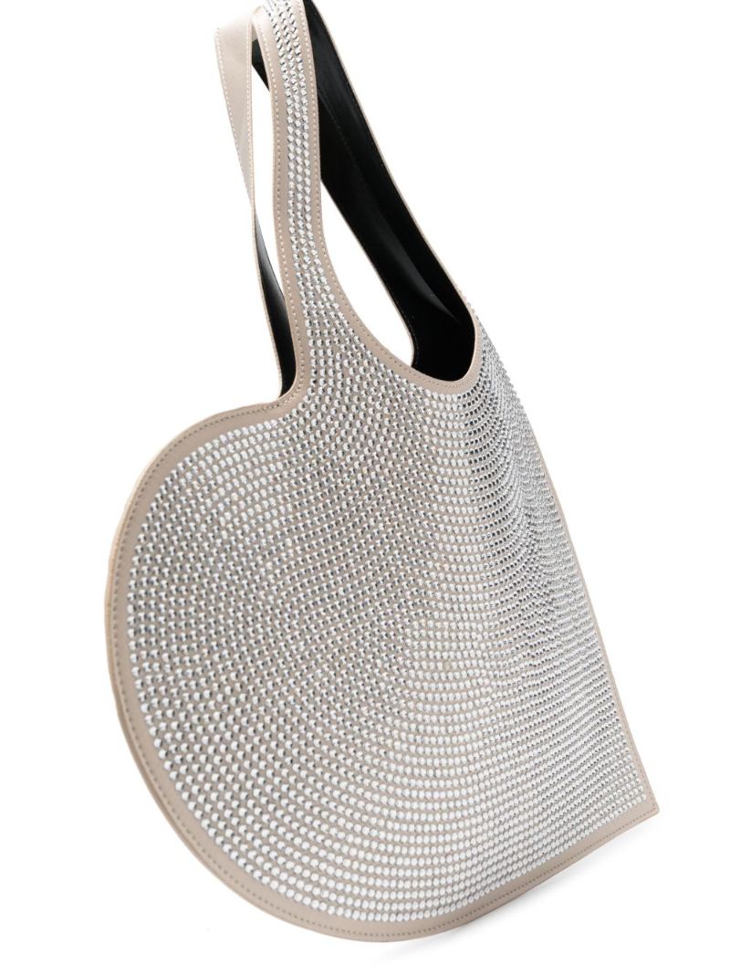 Silver-tone Heart Crystal Tote Bag