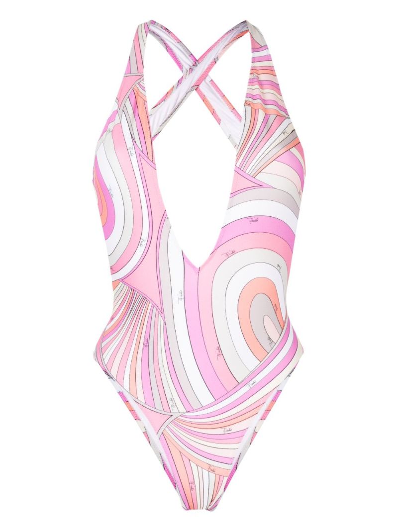 Pink Iride-print Swimsuit