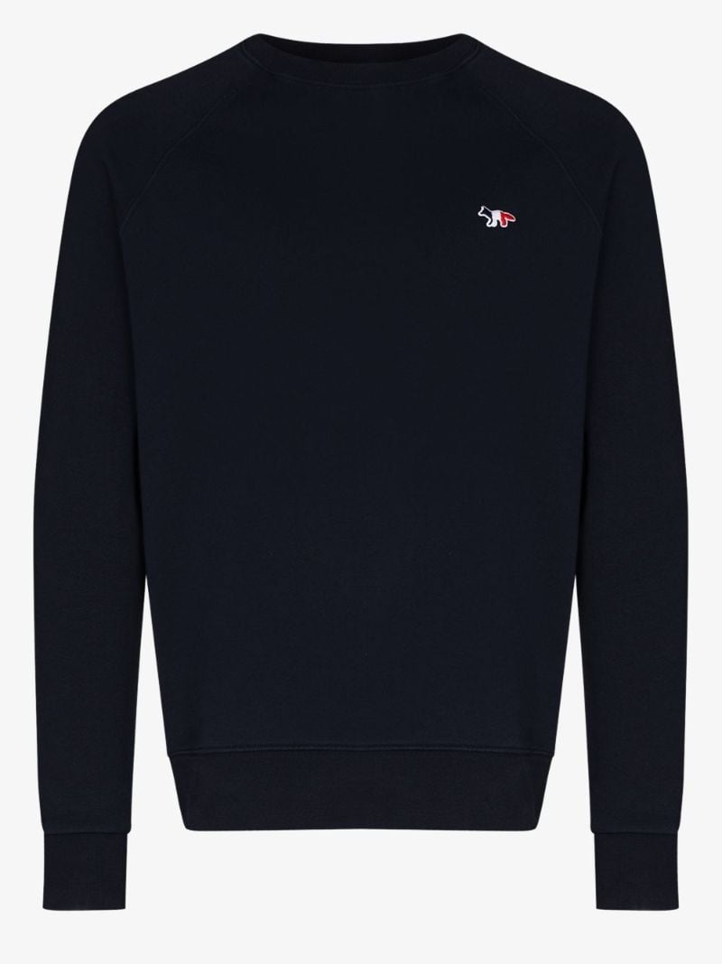 Flag Fox-patch Crew-neck Sweatshirt
