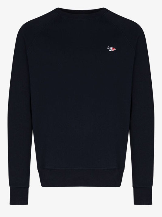 Flag Fox-patch Crew-neck Sweatshirt