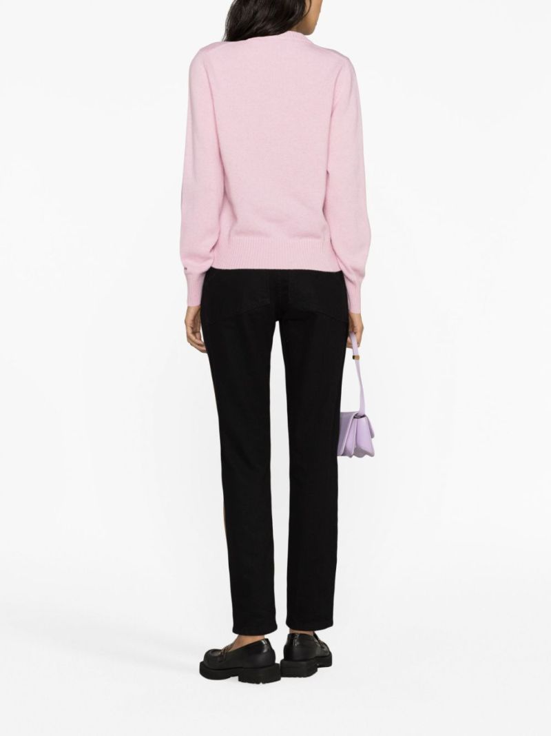 Pink Intarsia-knit Sweater