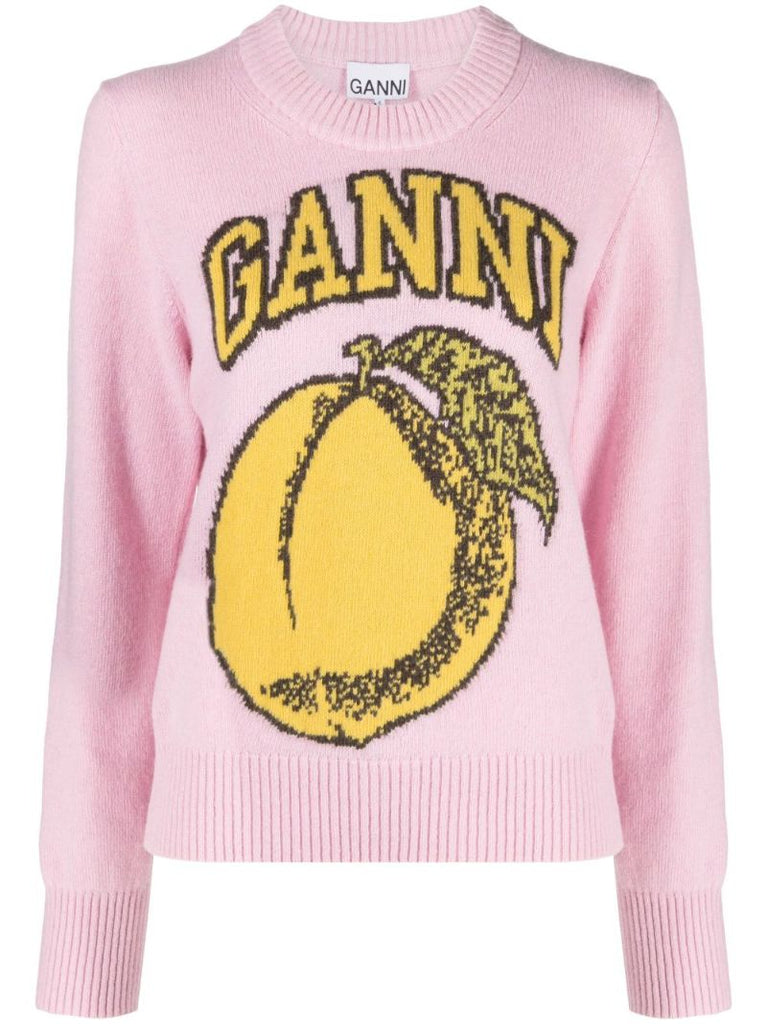 Pink Intarsia-knit Sweater