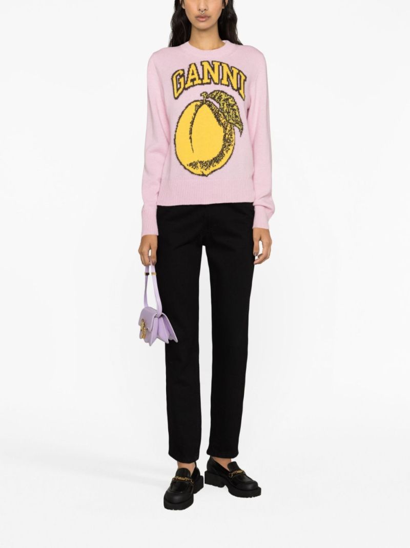 Pink Intarsia-knit Sweater