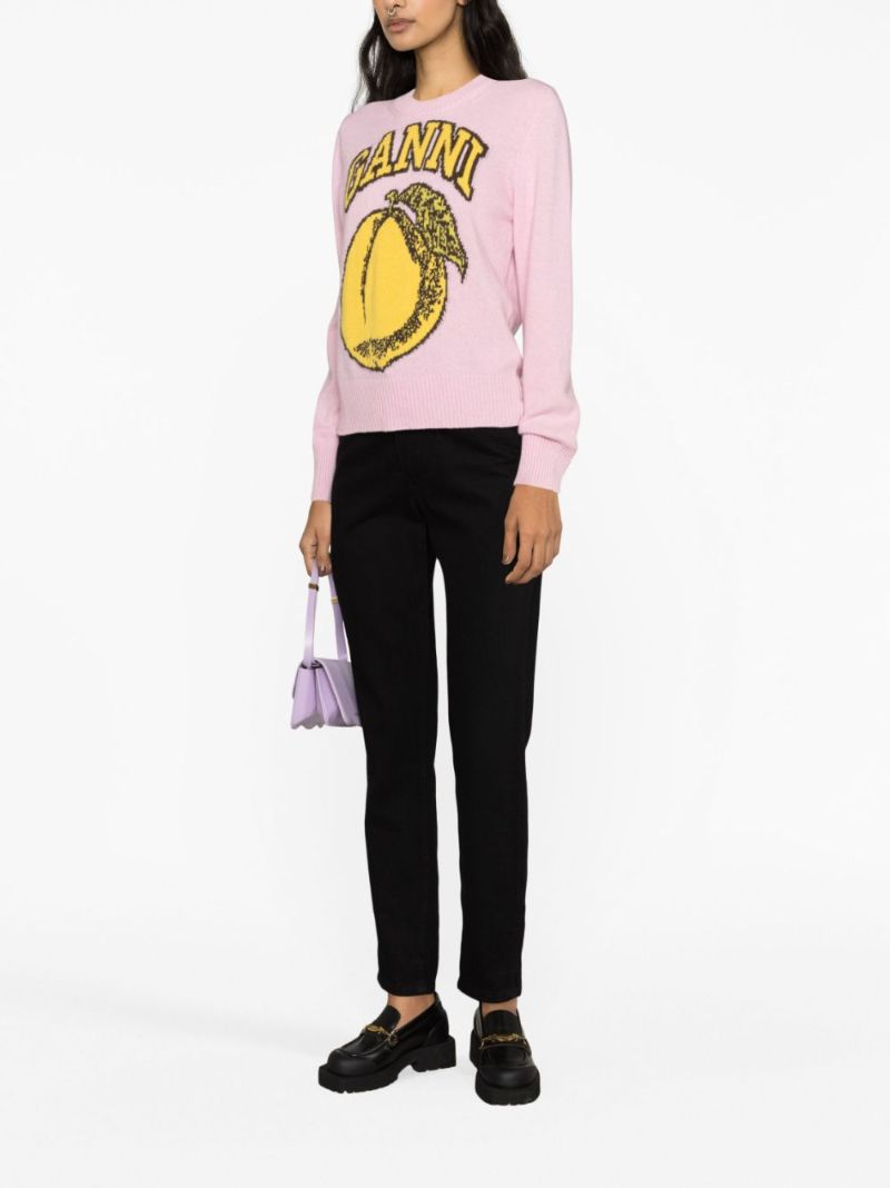 Pink Intarsia-knit Sweater