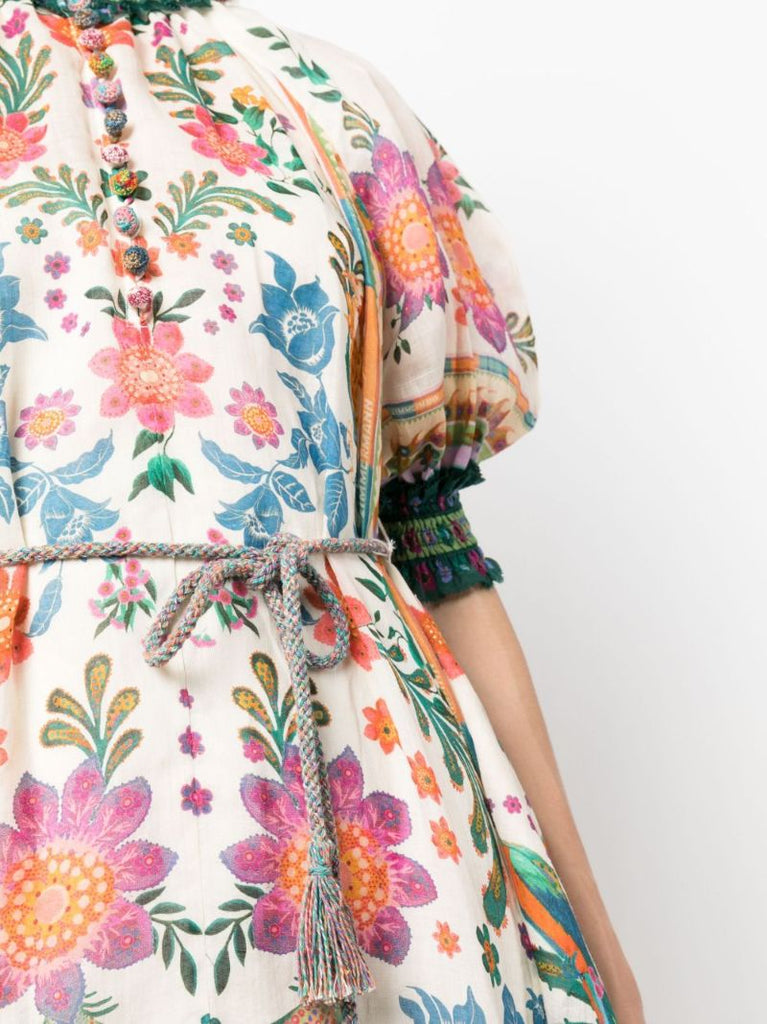 Multicolour Short Sleeve Dress
