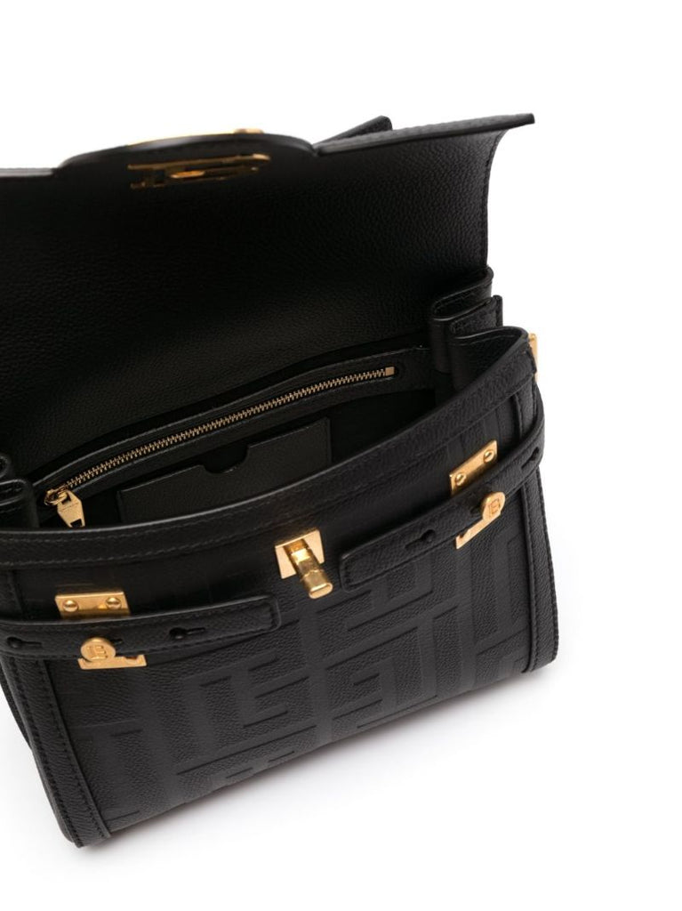 Black Logo Plaque Tote Bag