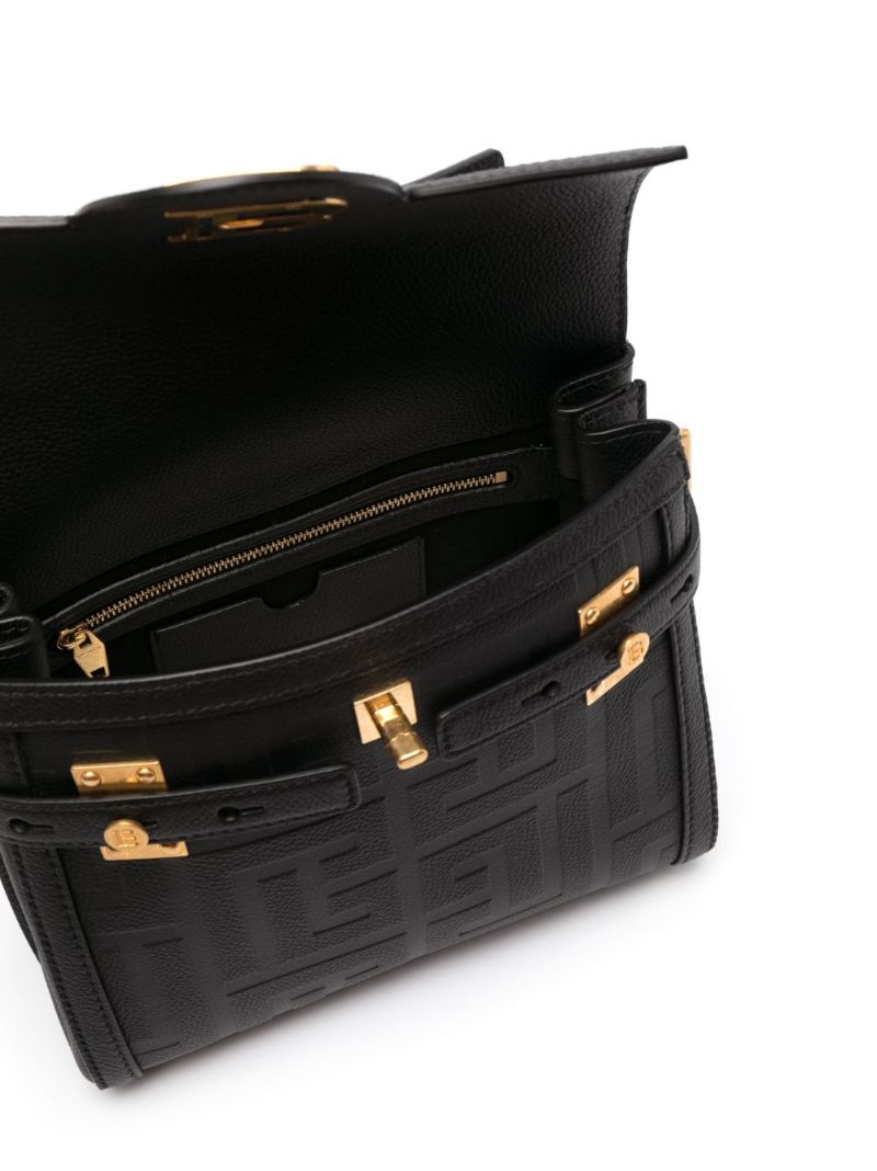 Black Logo Plaque Tote Bag