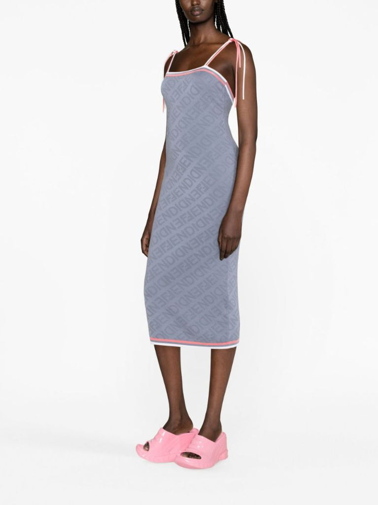 Grey Monogram Midi Dress