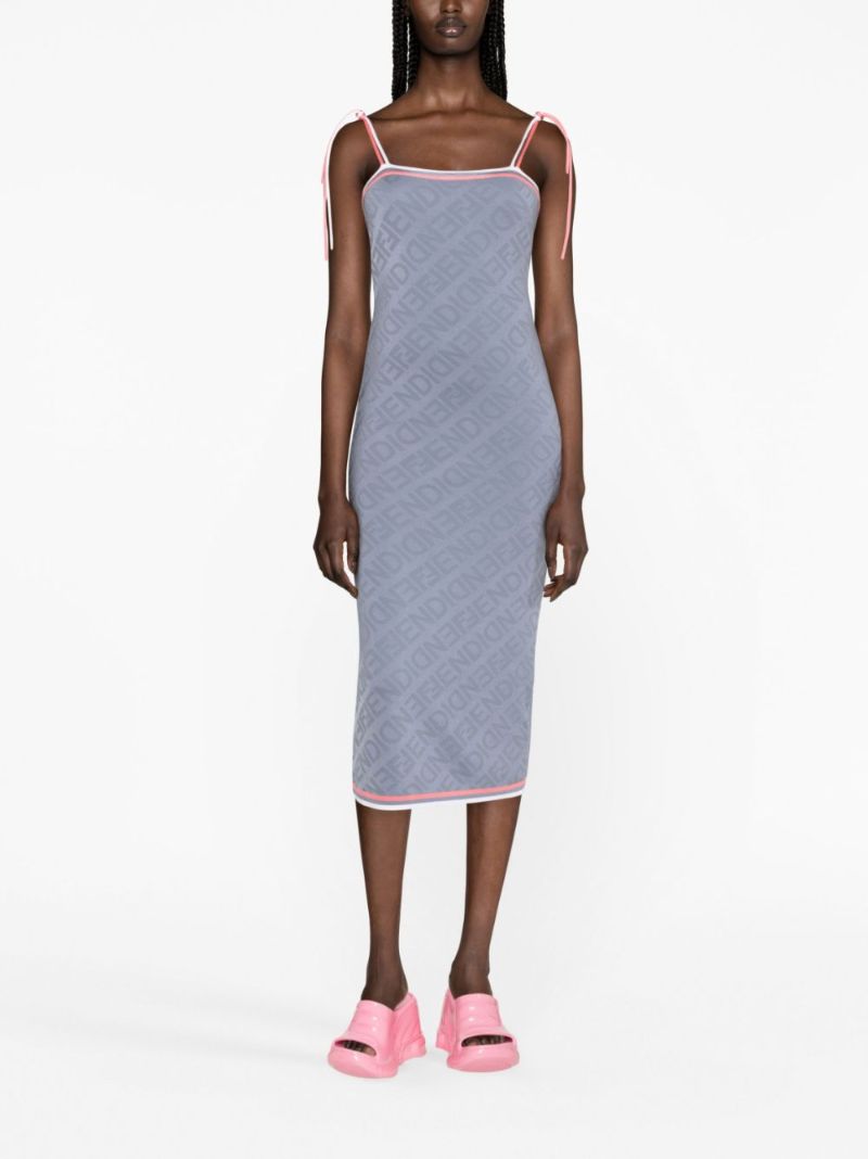 Grey Monogram Midi Dress