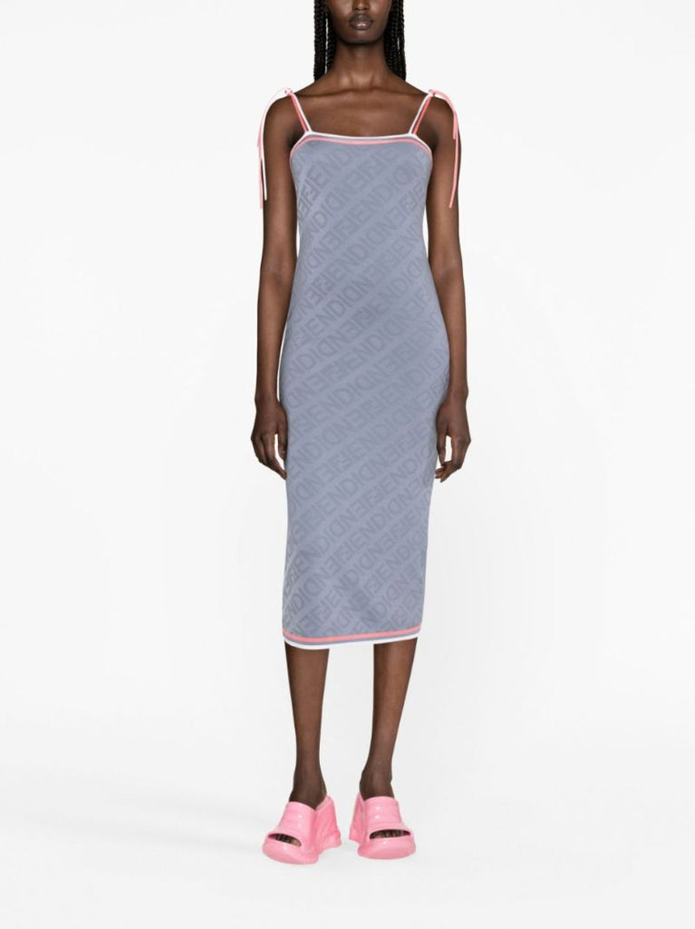 Grey Monogram Midi Dress
