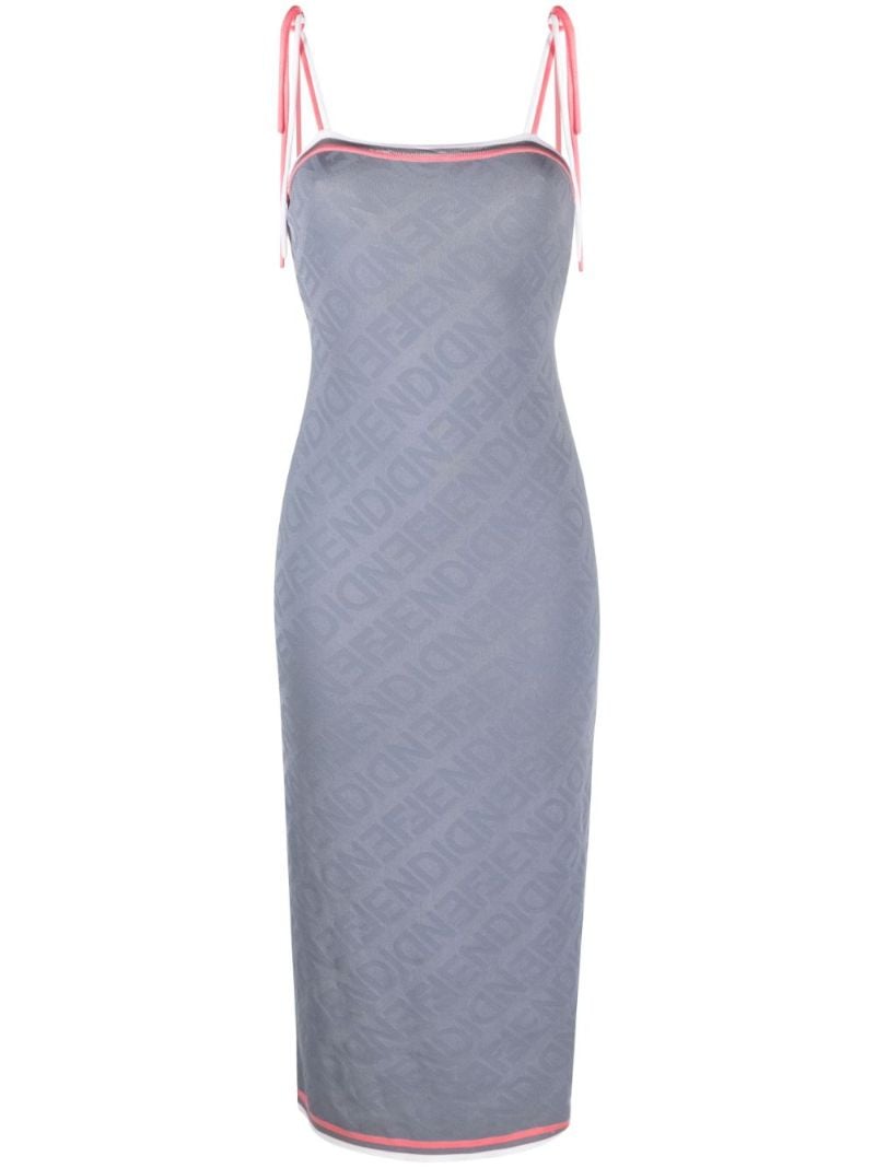 Grey Monogram Midi Dress