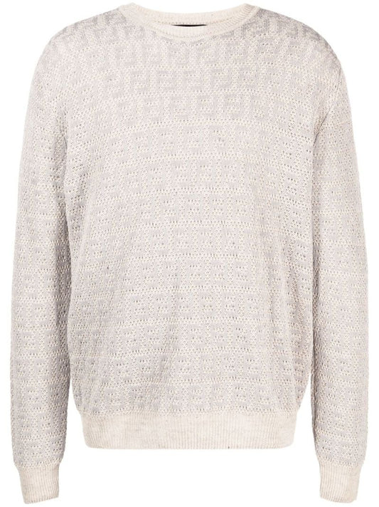 Grey Ff-jacquard Sweater